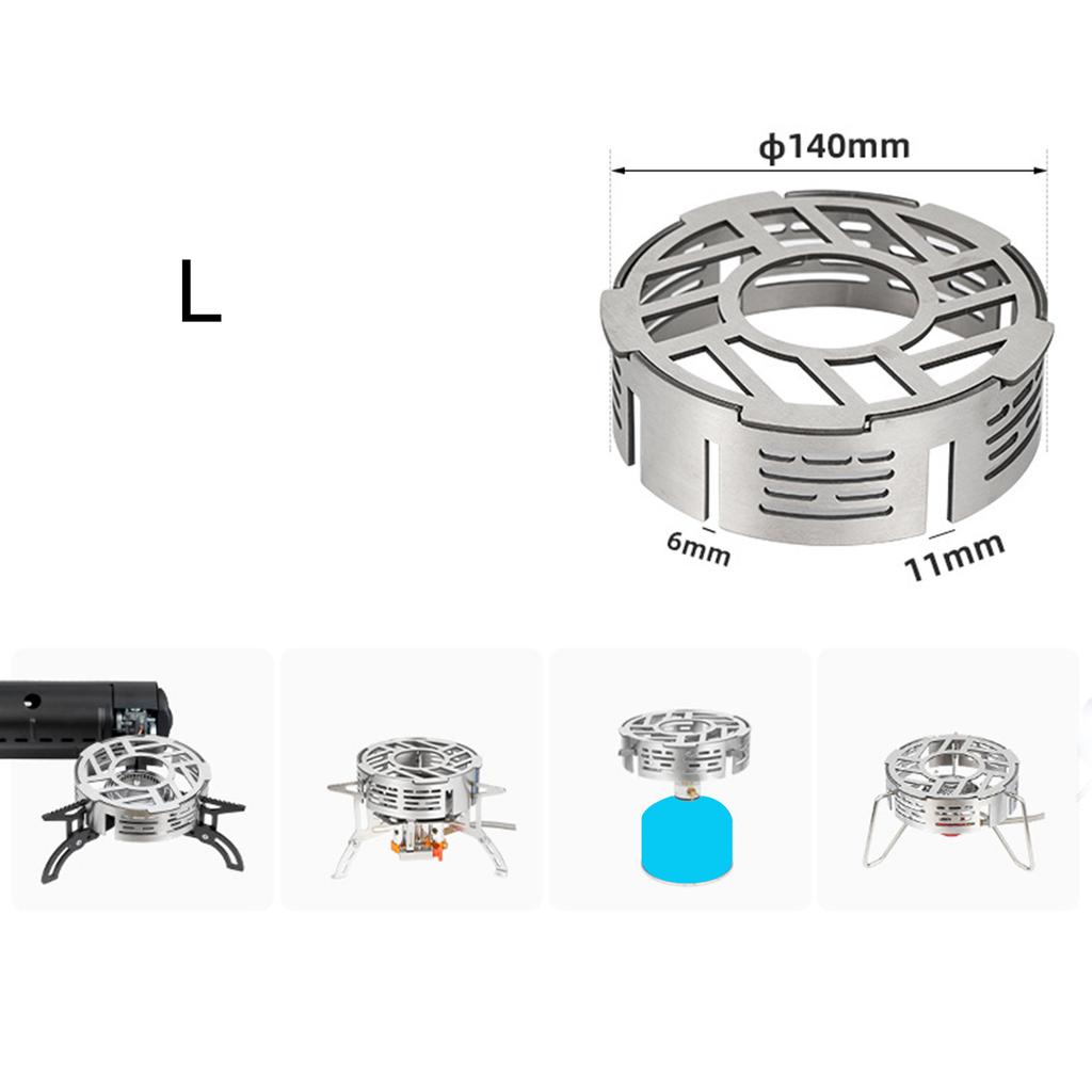Gas Stove Windshield Ring Protects Flame from Wind Stove Wind Guard 201Stainless Steel Texture for Outdoor Cooking