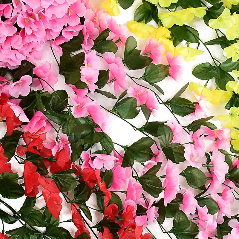 Artificial Flowers Long Vine Violets Home Wedding Outdoor Garden Arch Decorations Christmas Potting Pavilion Accessories