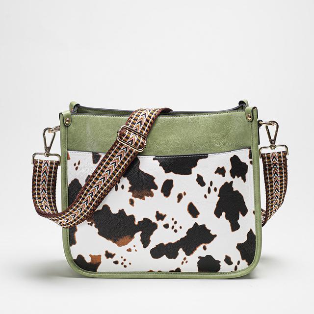 Damskie skórzane torby typu crossbody z PU, damskie małe, urocze torby na ramię, kobiece modne, w kolorze krowy, w kolorze lamparta, pasek dla dziewczynki