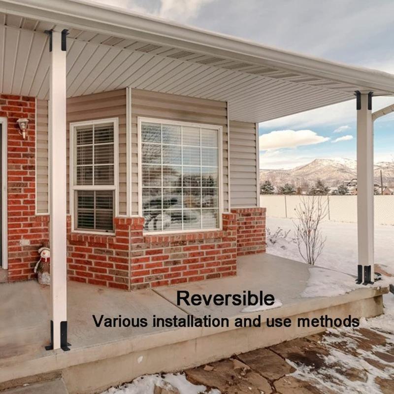 Strong Metal Fence Post Reinforcement Brackets Adjustable Designs Fence Post Brace for Wooden Gate & Deck Stability