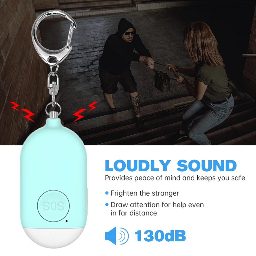 Kids Elderly Emergency Sos Emergency Alarm Keychain Rechargeable 130 Decibel Super Loud Emergency Alarm Anti-wolf Artifact