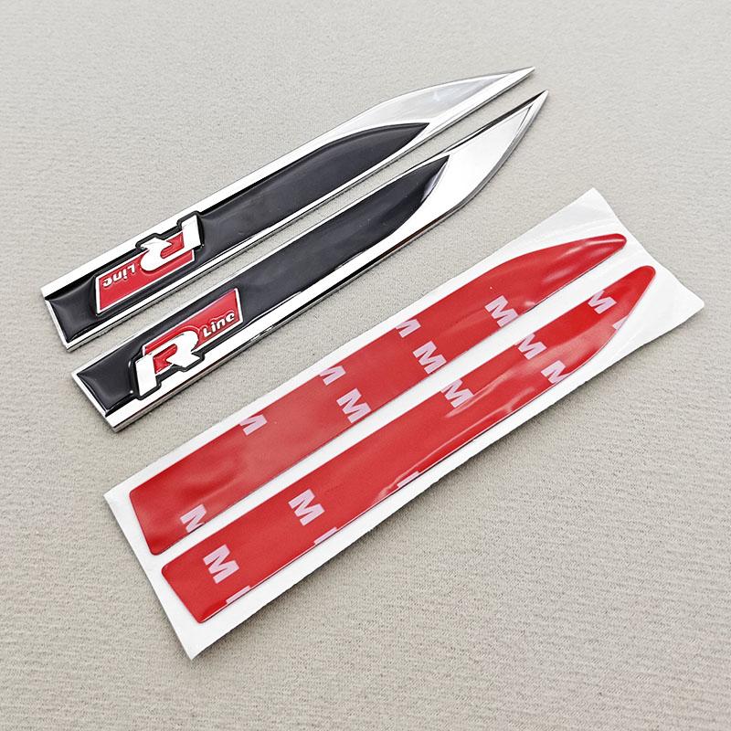 

2pcs 3D Metal Car Letters Logo Rline Fender Side Wing Sticker Emblem Badge For G-olf 6 7 8 MK6 MK7 MK8 Accessories RLine