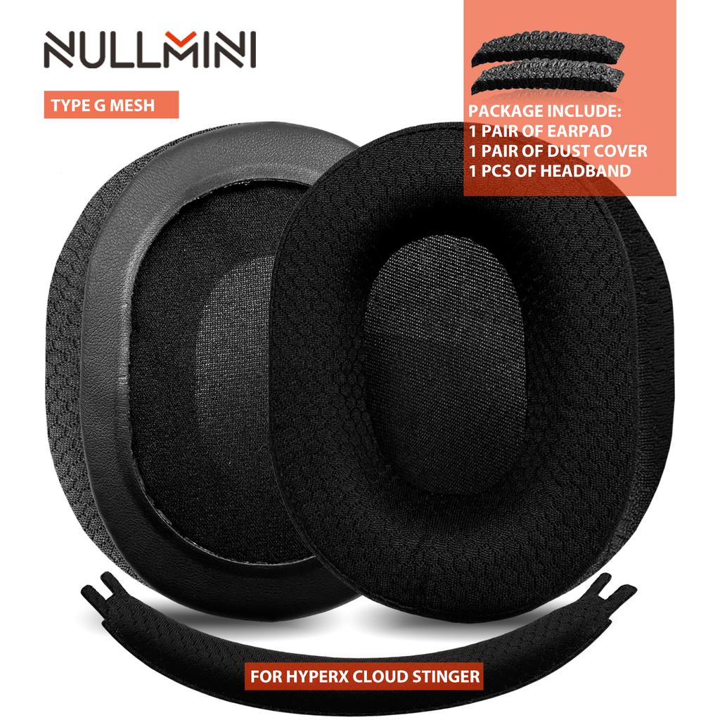 Nullmini Replacement Earpads for HyperX Cloud Stinger Headphones Cooling Gel Ear Pads Cushion Earmuffs Sleeve Headband