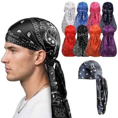 Amoeba Print Dlouhá Pirátská Čepice Imitace Hedvábí Hip Hop Klobouk Módní Pánský Šátek Venkovní