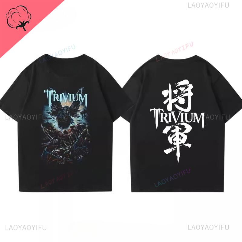 Trivium Tričko Ascend Above The Ashes Tour 2025 Tričko Oboustranně Tištěné Bavlna Vintage Heavy Metalová Kapela Rocková Hudba Tričko
