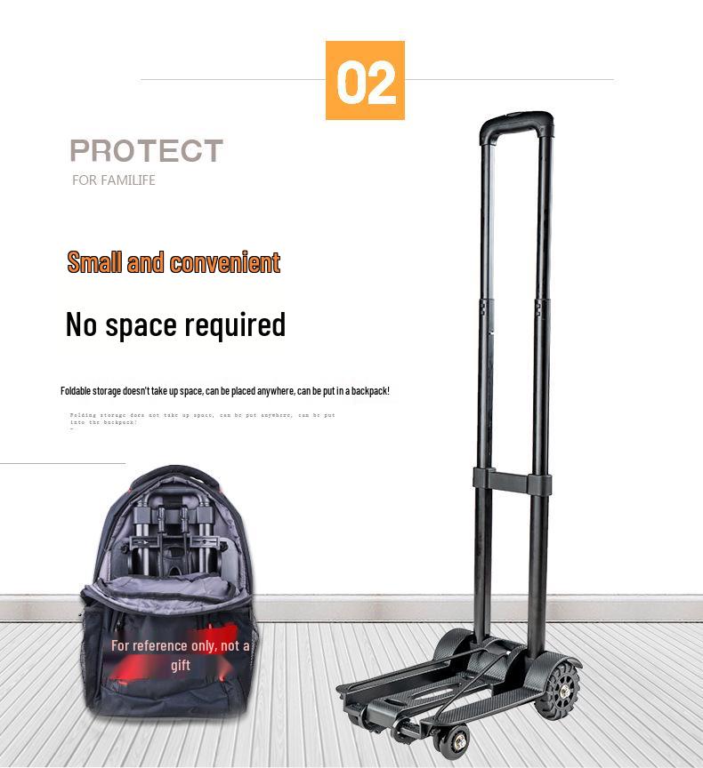 Compact 4-Wheel Folding Shopping Cart and Luggage Trolley