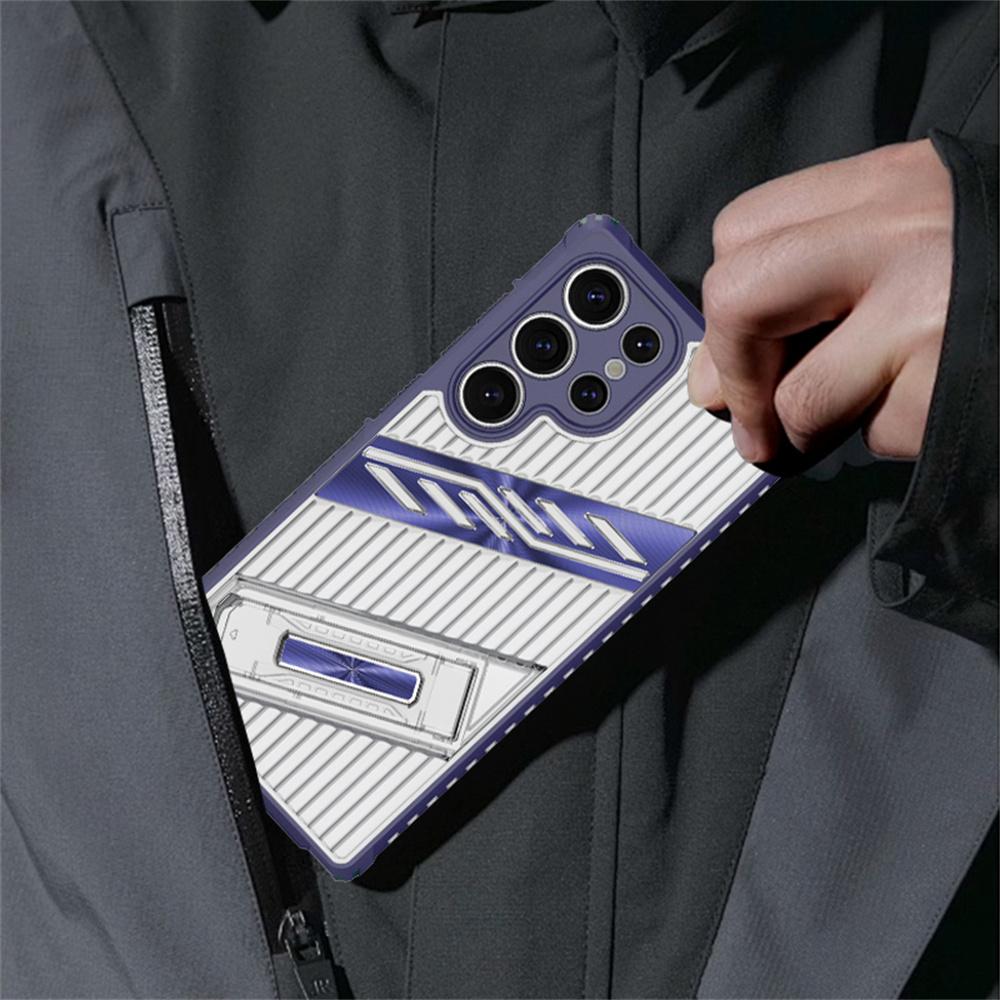 For Samsung Galaxy S25 Ultra Case Folding Kickstand PC+TPU Anti Drop Phone Cover