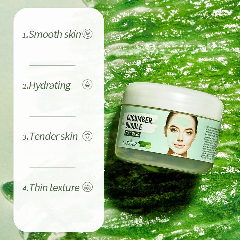 Mascarilla de Burbujas de Pepino, Extraída de Ingredientes Amigables con la Piel del Pepino, Tiene una Textura Delicada, Limpia Suavemente tu Piel