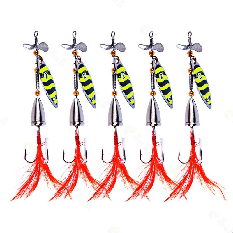 New Freshwater Lure Fly Spinning Sequin Fake Bait5PCS-9.5CM9.3GBionic Lure Bass Pike Crappie Bait