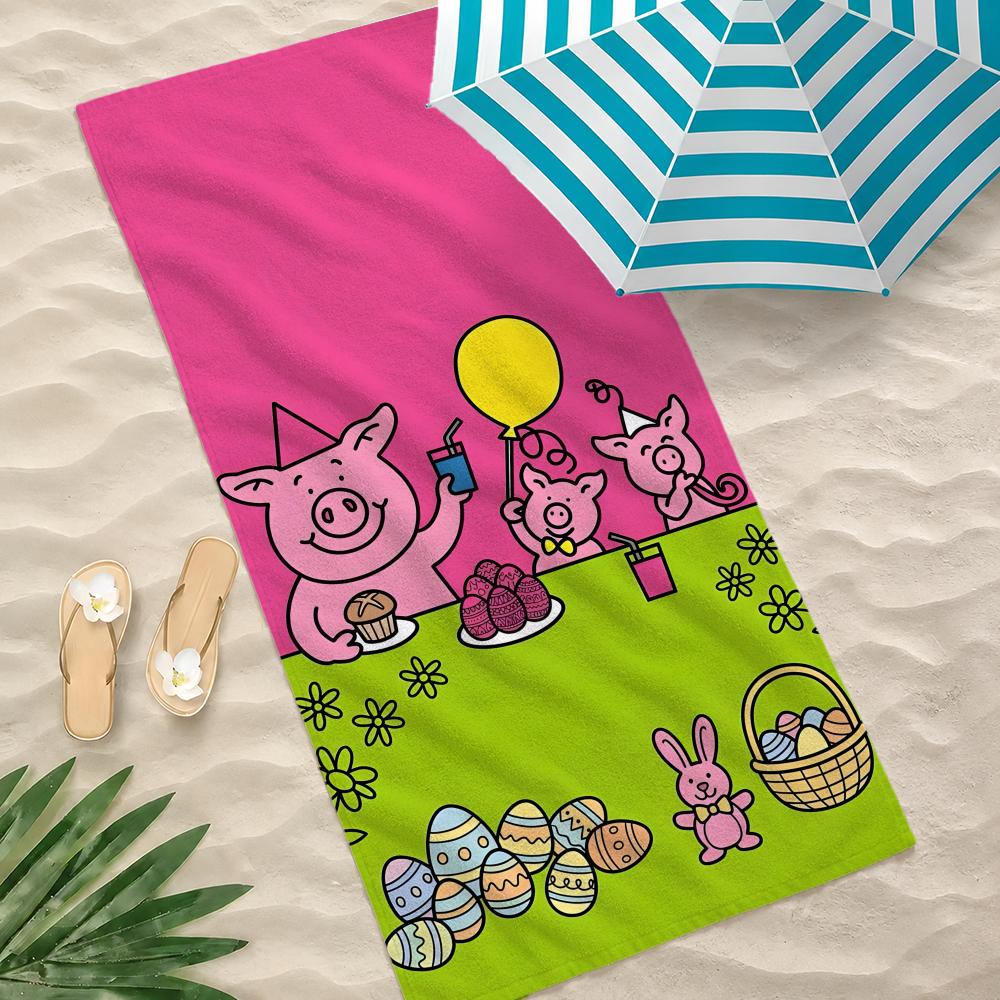 Cartoon Character M-Masha Pig Towel Towel Beach Towel, Quick Drying Absorbent Bath Towel for Swim,Gym,Camping,Outdoor Hot
