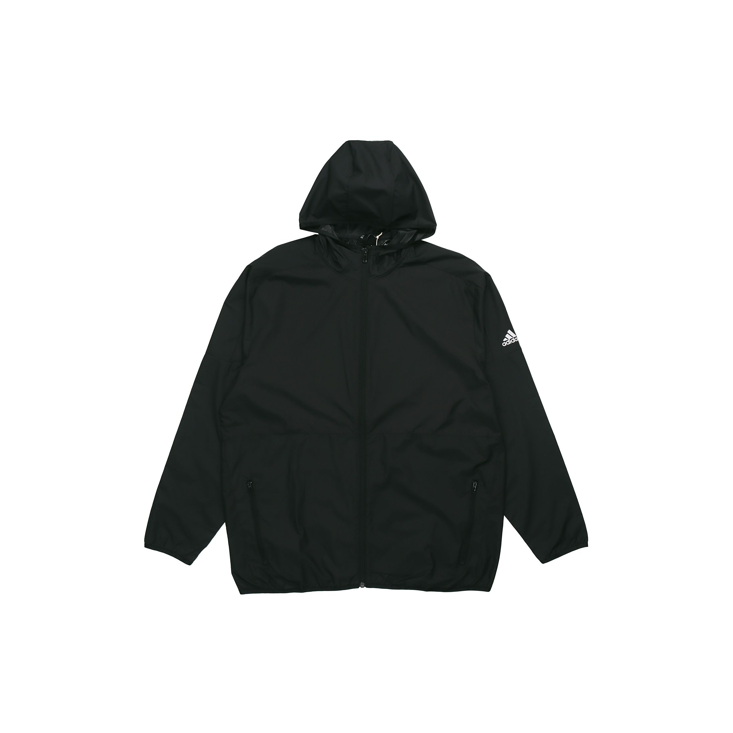 adidas Men s Windbreaker Hooded Jacket Black FM5345 L