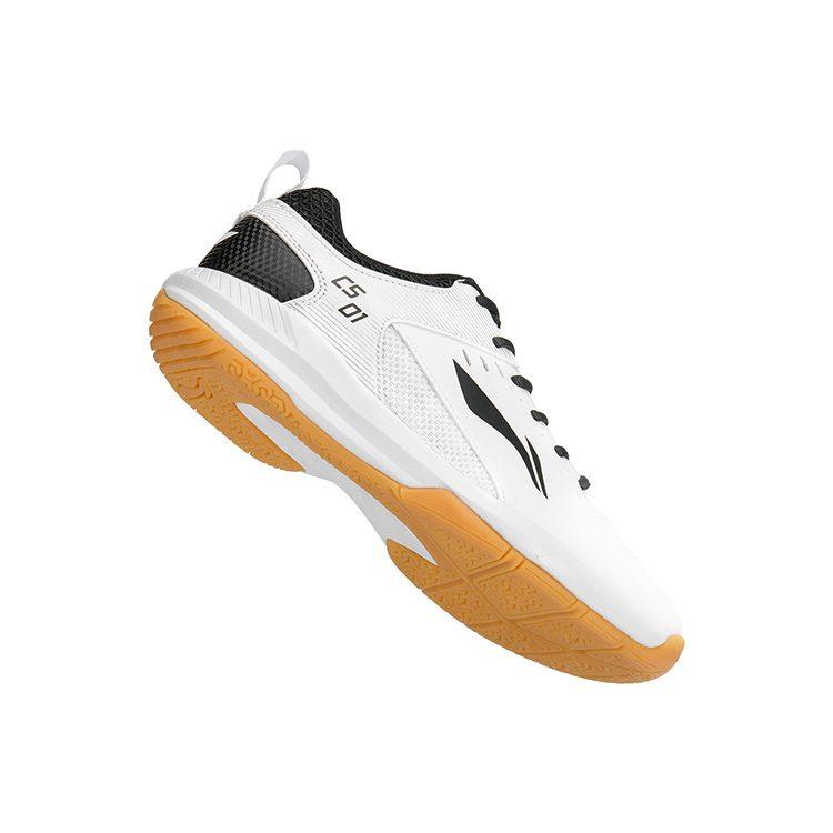 LiNing Feather Shock Absorbers Slip Resistant Abrasion Resistant Breathable Low Top Badminton Shoes Unisex White Black AYTS034-5