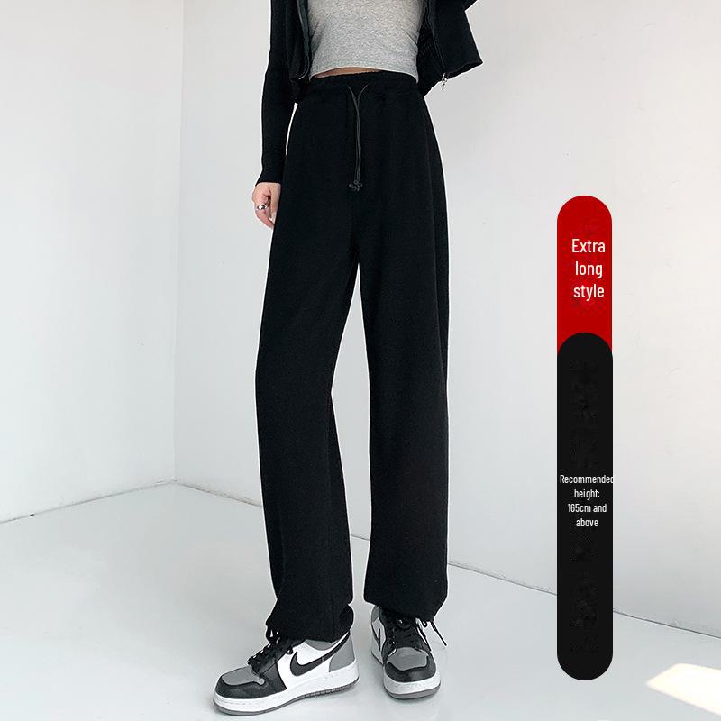 Women's American-Style High-Waist Wide-Leg Drawstring Sweatpants, 2024 Autumn Collection