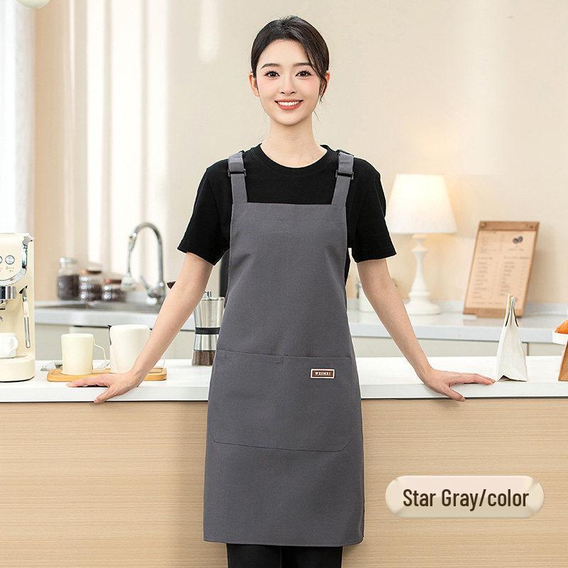 Custom Logo Waterproof Kitchen Apron - Embroidered, Oil-Proof, Long Waist Design for Catering