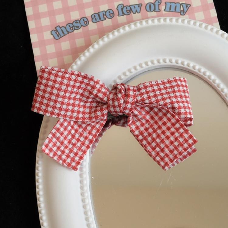Bow Plaids Hair Clip Y2K Style Hairpin Sweet Balletcore Bunches Hair Clips