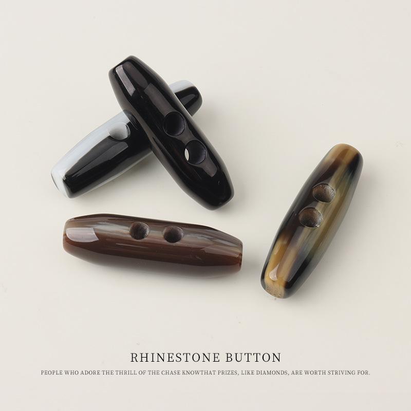 Resin Pattern Olive Buckle Coat Trench Coat Coat Pair Buckle Down Jacket Cotton Coat Horn Buckle Children'S Buckle