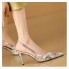 Pointed Toe Women Sandals High Heels Dress Shoes Sexy Stilettos Pumps Elegant Woman Shoes 2025 Summer Retro Designer Lady Shoes