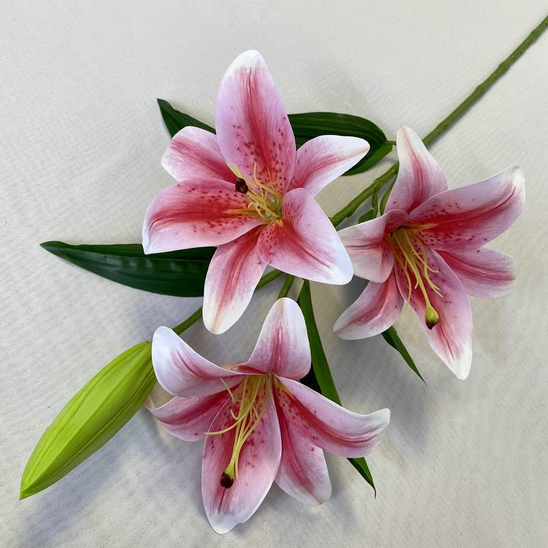 

3d31w Faux Lily Flower With 3d Printing For Home Decor And Photography Props глибокий рожевий колір