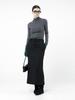 Chaenseseunoi Back-Slit Wool Long Skirt - Black /W244Sk01Bk