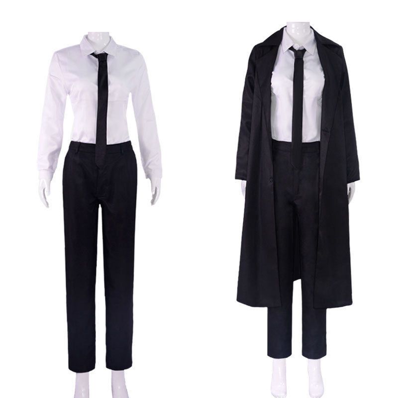 Chainsaw Man Makima Cosplay Costume Long Trench Coat Set Demon Hunter Cosplay Halloween Costume