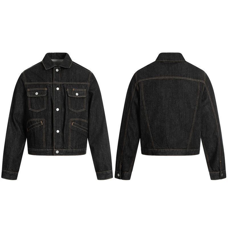 Mens Relaxed Fit Washed Denim Jacket With Multiple Pockets Casual Outerwear