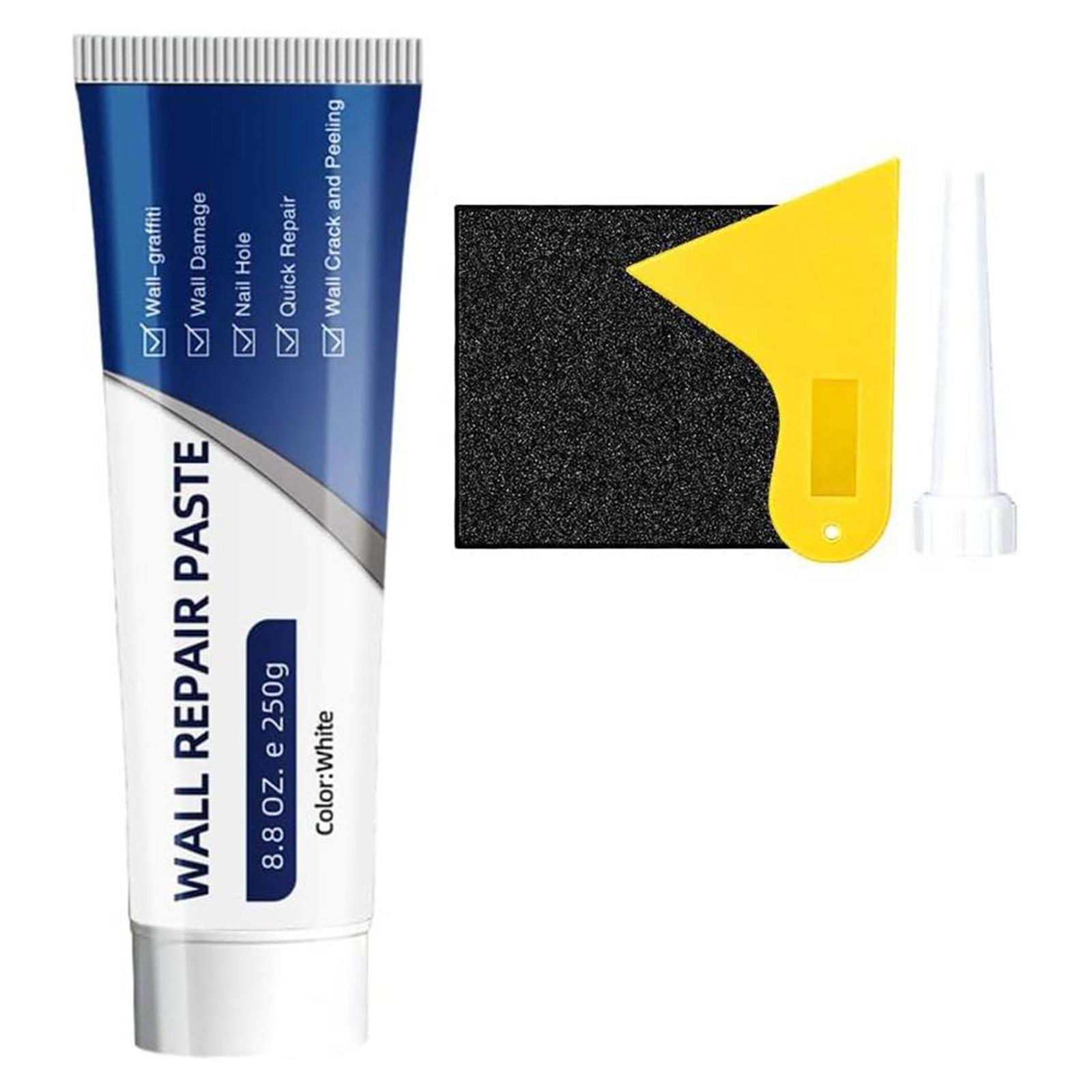 Drywall Repair Kit Wall Mending Agent with Scraper and Sandpaper Wall Repair Paste Nail Hole Filler for Walls