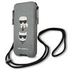 Karl Lagerfeld Handbag KLHCP12LOPHKCG6.7" Gray/grey Hardcase Saffiano Ikonik Karl&Choupette Head