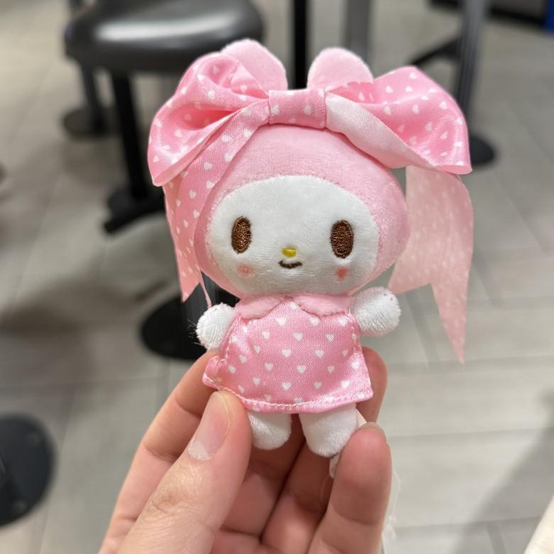 

Melody Anniversary My Cartoon Plush Keychain Rose Strawberry Bow Gift Decor Polka Dot