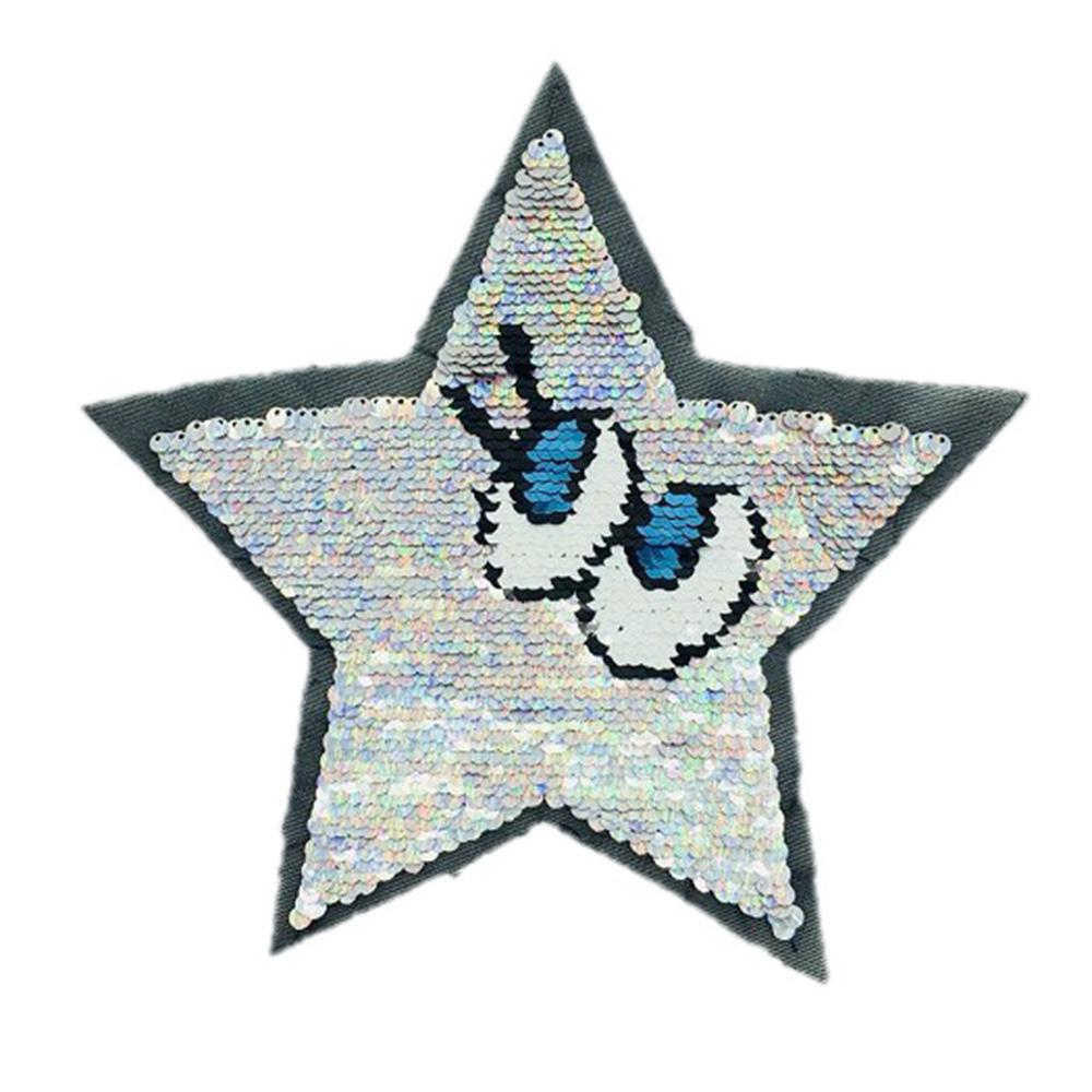 Hot Reversible Change Color Patches With Sequins English Letter Applique Sticker