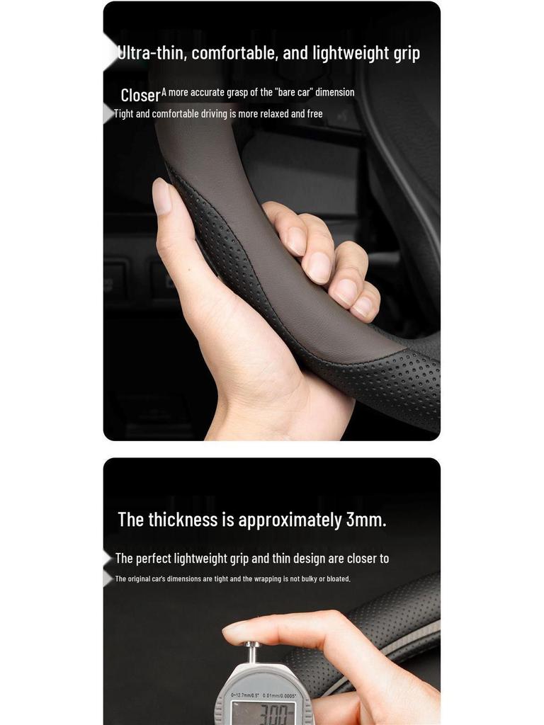 All-Season, Ultra-Thin, Non-Slip, Sweat-Absorbing Steering Wheel Cover for 2025 Geely Galaxy M9