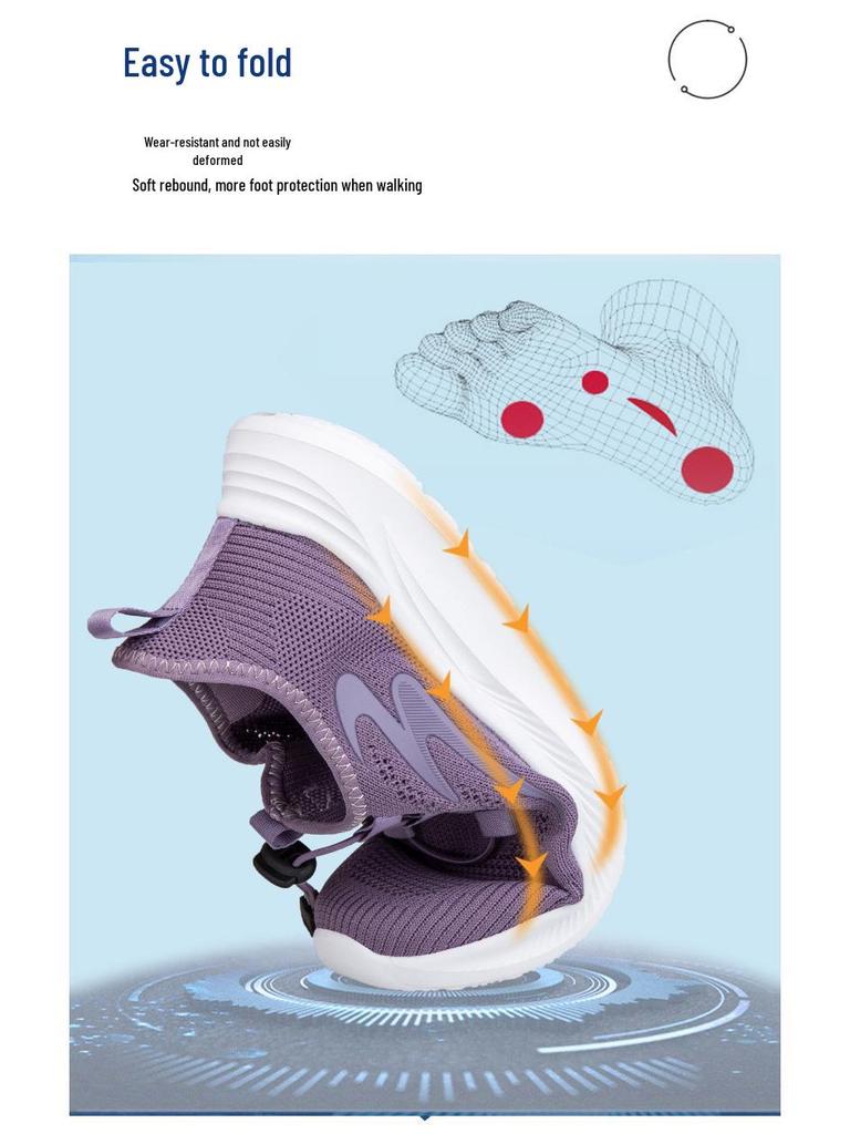 Women's Lightweight Breathable Mesh Sneakers - Non-Slip Soft Sole Walking Shoes for Middle-Aged & Elderly
