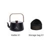 1.1L Teapot Coffee Pot with Wood Handle Ultralight Outdoor Kettle Portable Lightweight Pot Tourist Cookware Supplies