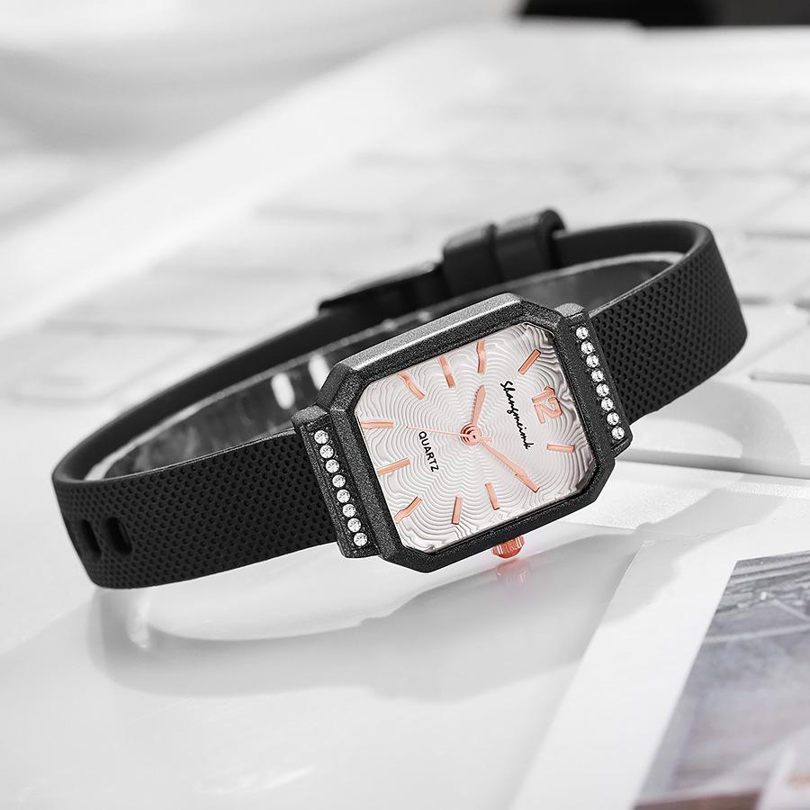 South East Asia Dopamine Quartz Ladies Watch Simple Diamond Silicone Watch Women'S Watch