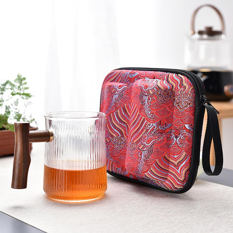 

Керамика Fuxing Deer Портативный чайный набор из трех чашек Дорожный чайный набор из стекла Чашка Kuaike