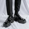 Mode 2024 Schwarze Schuhe Herren Klassische Plateau Oxford Business Schuhe Herren Retro Lackleder Schuhe Knöchelhoch Partyschuhe Mokassin Homme