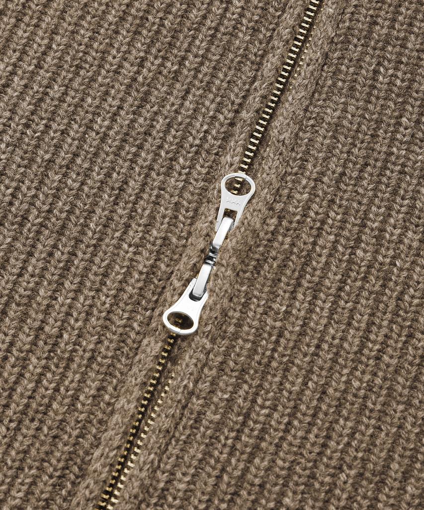 Saintpain Sp Wool 2-Way Zip-Up Knit Jacket - Brown
