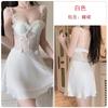 Women's Silky Satin Lace Cutout Deep V Push Up Padded Sleep Dress with Robe Set