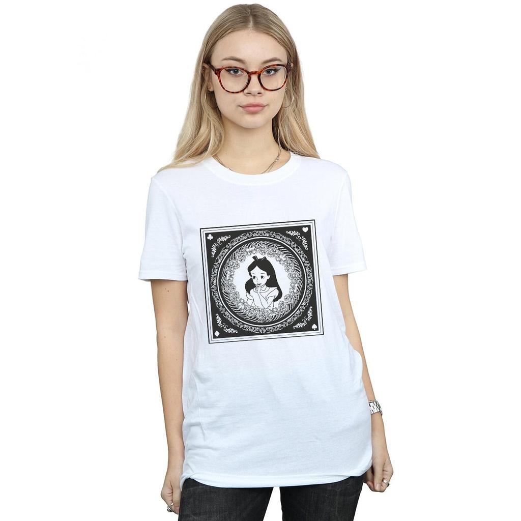 Disney Womens/Ladies Alice In Wonderland Box Cotton Boyfriend T-Shirt