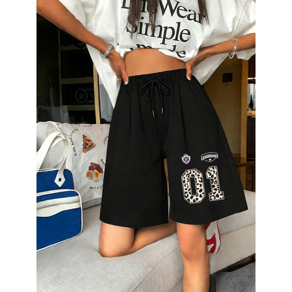 

Pant Number 01 Composed Of Leopard Print Patterns Women S Shorts Gym Pocket Elasticity Pant Summer Clothing S