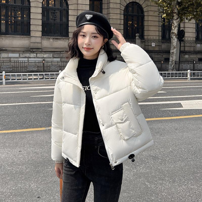 Short Eiderdown Cotton-padded Jacket Women's Winter New Short Padded Bread Suit Stand Collar Small Cotton-padded Jacket.