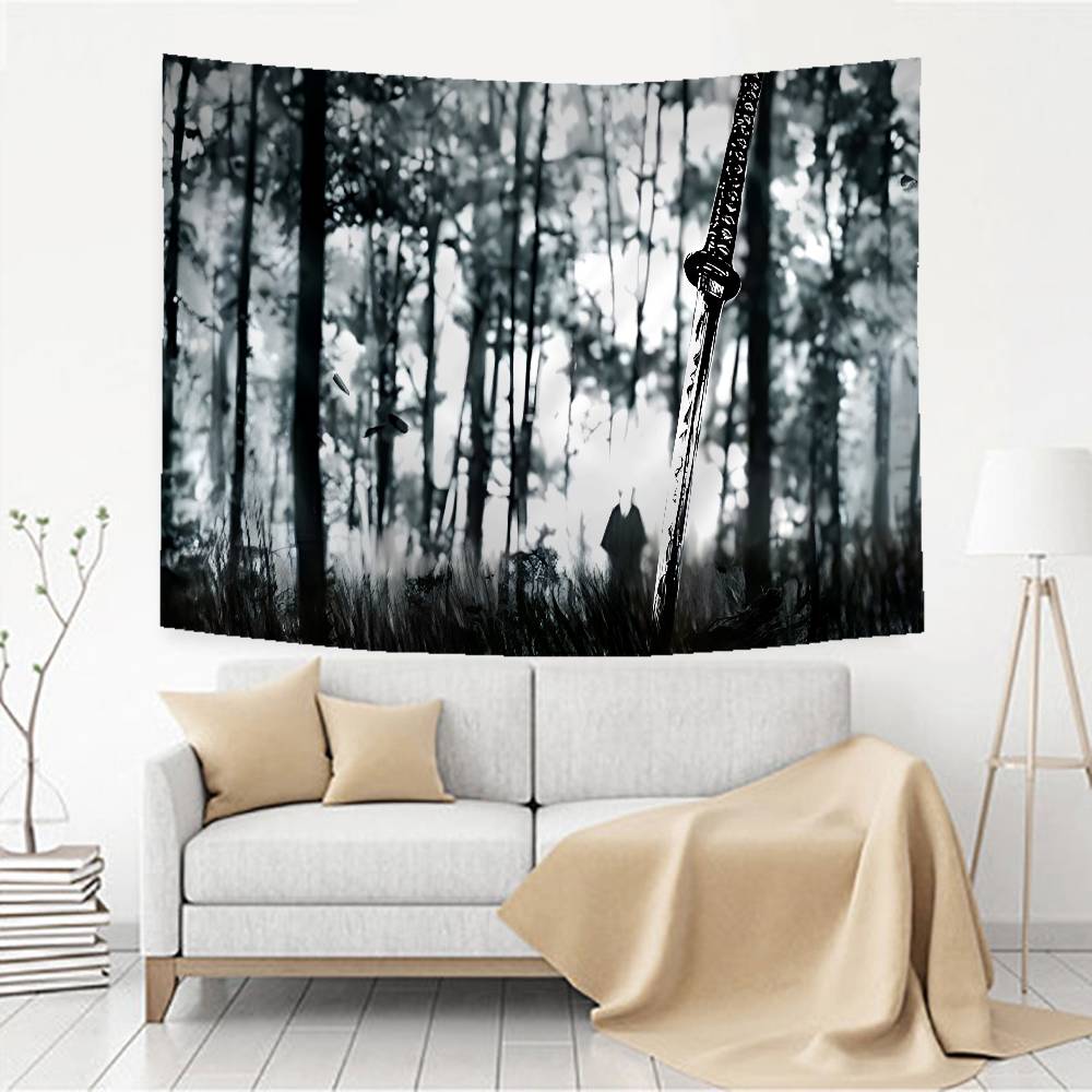 Anime Vagabond Tapestry Art Printing Japanese Wall Tapestry Anime Wall Hanging Home Decor