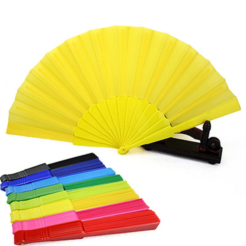 Potable Handheld Fabric Hand Folding Fan Outdoor Dancing Bridals Wedding Party