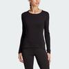 Adidas Solid Color Outdoor Skiing Long Sleeve Base Layer Women Tops Black HZ8545