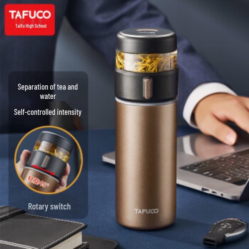 TAFUCO Double Wall Glass Tea Infuser Bottle