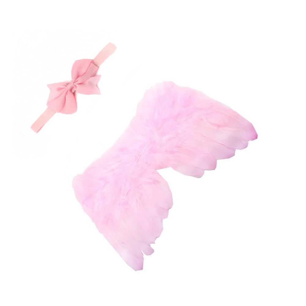 Angel Wings & Bow Headband Set for Baby Photography