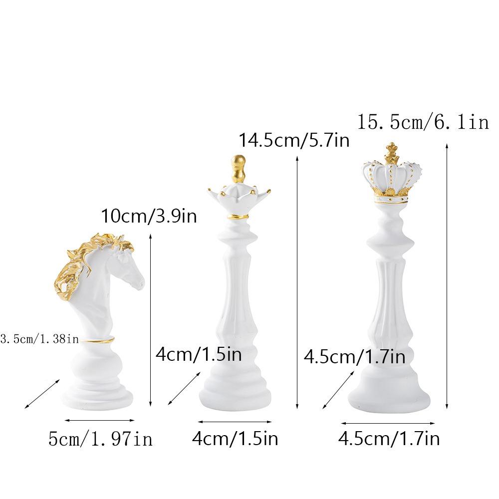 2026 Trending Chess Decor Set,King Queen Knight Chess Piece Decor Sculpture Ornament Collectible Figurine for Home House Office