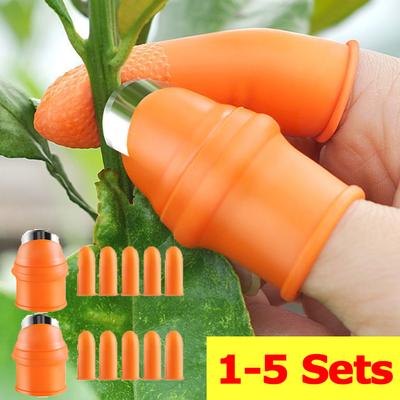 1-5 PZ Coltello da Pollice in Silicone Coltello da Pollice da Giardinaggio per Raccolta Piante Frutta Verdura Coltello da Raccolta Pizzicare Pianta Lama Forbici Strumento