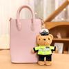 Cute Polices Bear Keychain Charm Unique Polices Bear Key Chain Soft Plush Keyrings Bag Decoration for Everyday Use