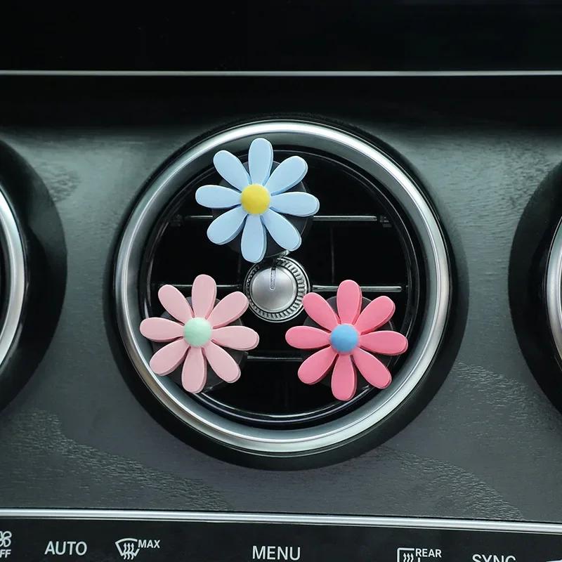 Cute Flower Aromatherapy Car Air Outlet Decoration Perfume Clip Air Freshener Colorful Flora Decor Auto Accessories