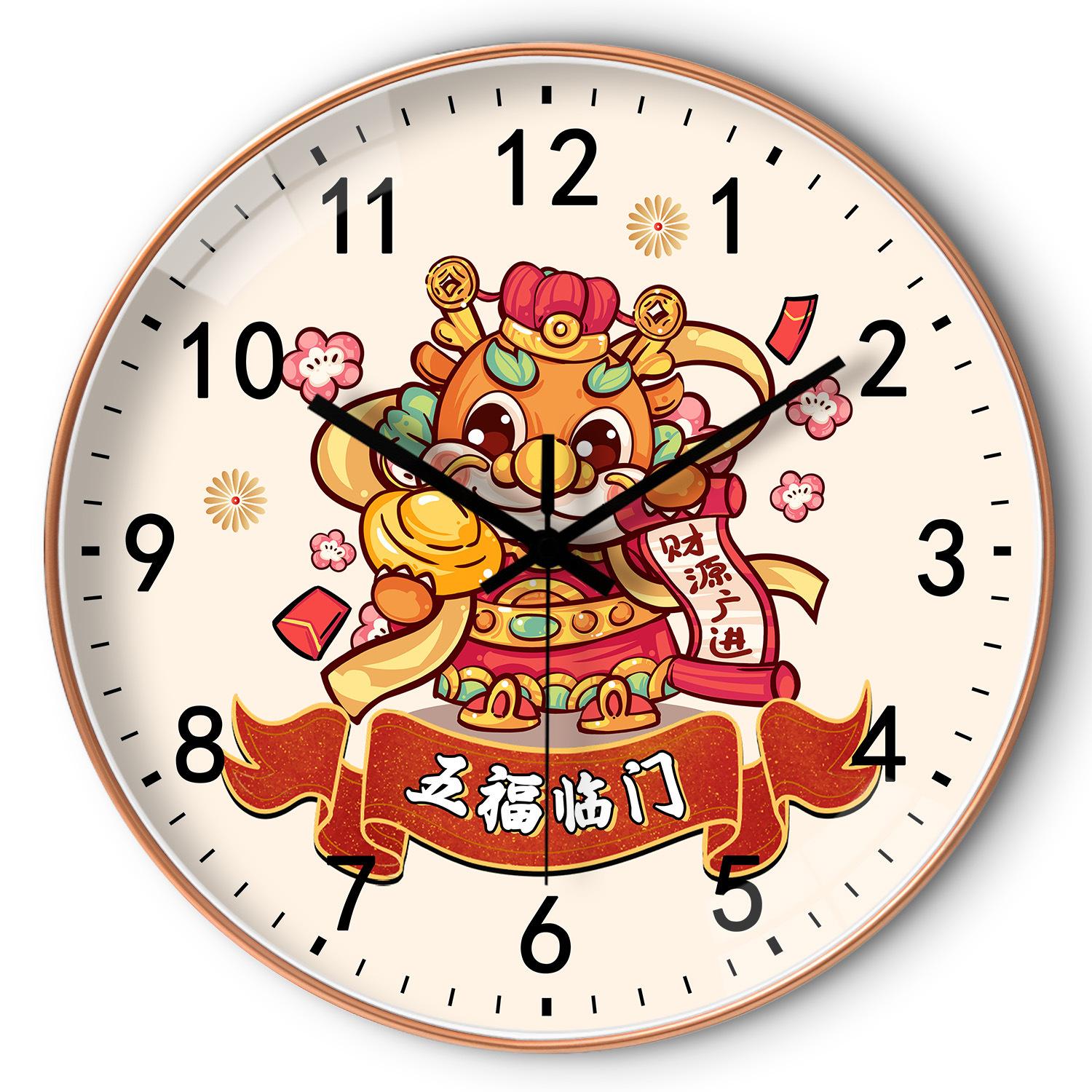 

12-дюймовые 30 см праздничные настенные часы в китайском стиле для гостиной, спальни, креативные бесшумные часы